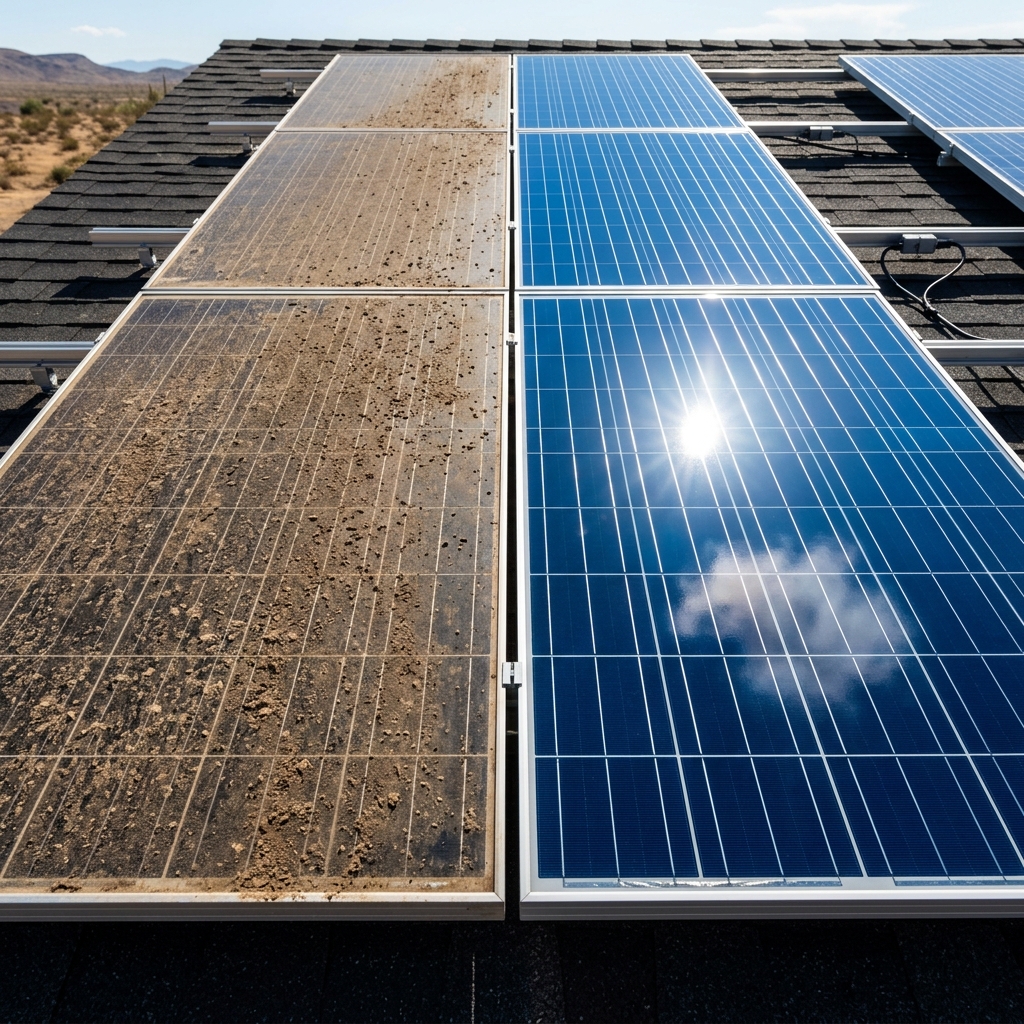 Clean Solar Panel After Solwipe Service